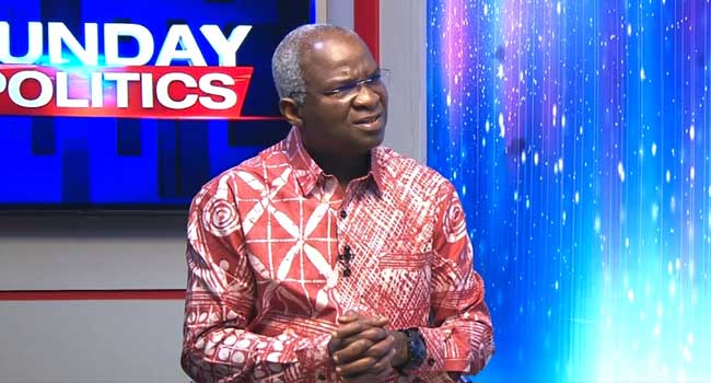The Minister of Works and Housing, Babatunde Fashola, speaks during an interview on Channels Television’s Sunday Politics on July 24, 2022.