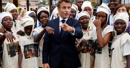 French President Macron in Benin