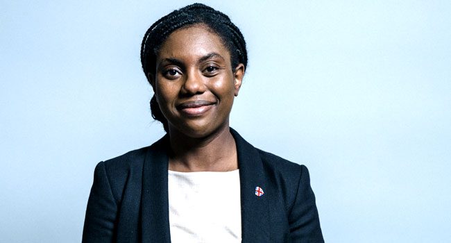 An undated handout photograph released by the UK Parliament shows Conservative MP for Saffron Walden, Olukemi Badenoch, posing for an official portrait photograph at the Houses of Parliament in London. (Photo by Chris McAndrew / UK PARLIAMENT / AFP)