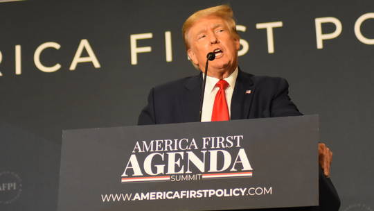 Former President of the United States Donald J. Trump delivers remarks at the America First Agenda Summit hosted by America First Policy Institute in Washington, DC, United States on July 26, 2022. © Kyle Mazza / Anadolu Agency via Getty Images