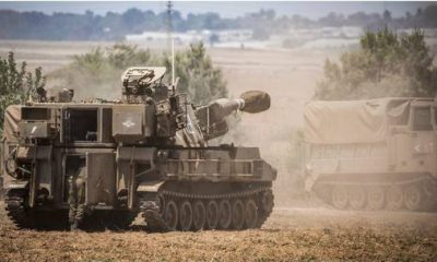 Israeli artillery vehicle near Sderot on the Israeli-Gaza border, August 6, 2022. © Ilia Yefimovich / Picture Alliance / Getty Images