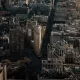 drone shot of the flatiron building in new york