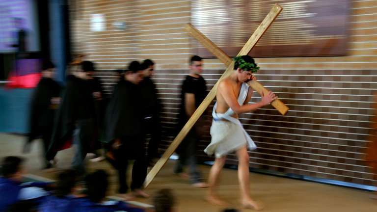 The Easter Passion Play at Patrician Brothers School in Fairfield west of Sydney, Australia.