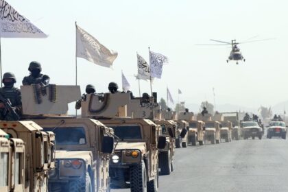 A military parade in Kandahar, Afghanistan on August 14, 2024