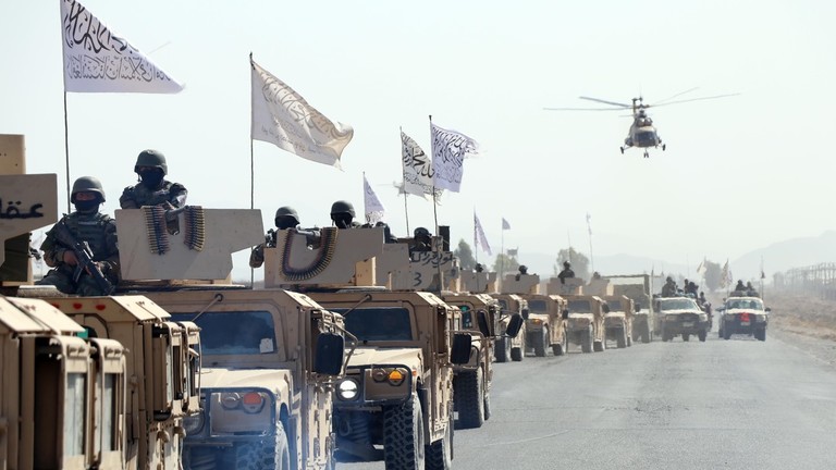 A military parade in Kandahar, Afghanistan on August 14, 2024