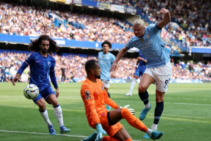 Haaland scores City’s first goal [David Klein/Reuters]