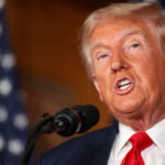 Republican presidential candidate Donald Trump speaks during the II Toro E La Capra event in Las Vegas, Nevada, August 23, 2024. © Getty Images / Ian Maule