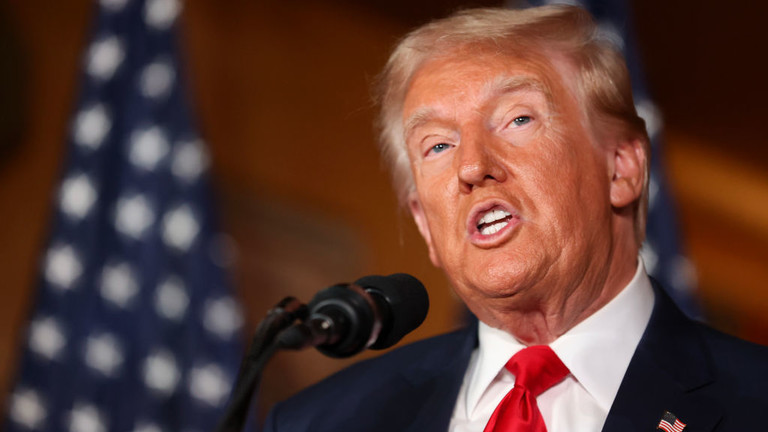 Republican presidential candidate Donald Trump speaks during the II Toro E La Capra event in Las Vegas, Nevada, August 23, 2024. © Getty Images / Ian Maule