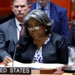 US Ambassador Linda Thomas-Greenfield speaks as the UN Security Council meets to discuss the war in Gaza at UN headquarters in New York [File: Eduardo Munoz/Reuters]