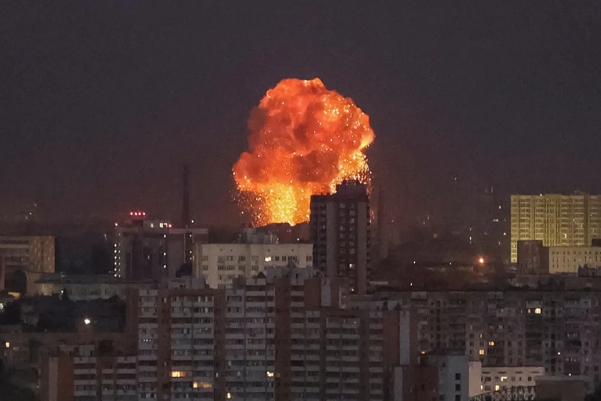 A Russian missile strike hits Kyiv during a Russian air attack, on September 2, 2024. [Reuters]