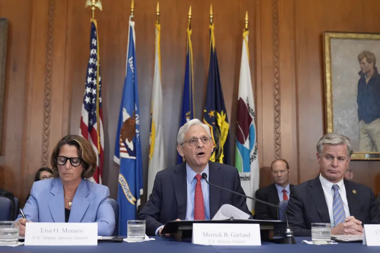 Attorney General Merrick Garland speaks during a meeting of the Justice Department's Election Threats Task Force on September 4, 2024 [Mark Schiefelbein/AP Photo]