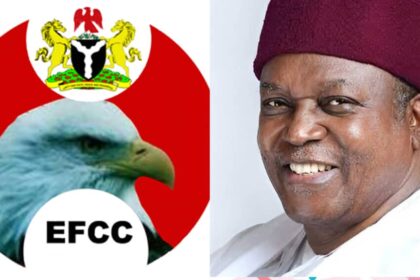 EFCC logo and former Taraba Governor Darius Ishaku