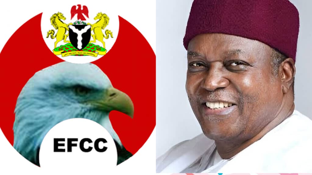 EFCC logo and former Taraba Governor Darius Ishaku