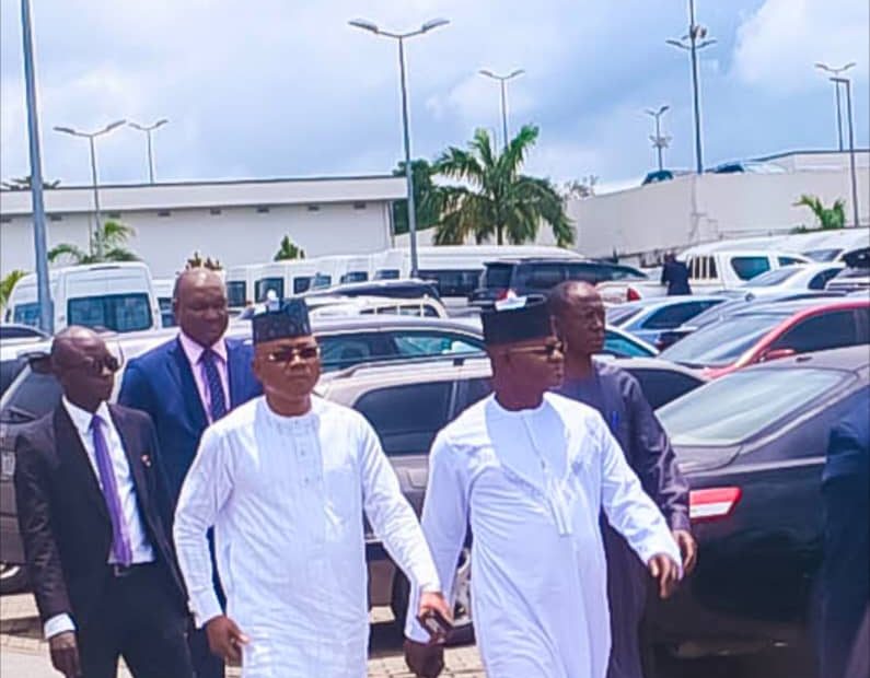 Former Governor Yahaya Bello of Kogi State arriving the EFCC headquarters in Abuja