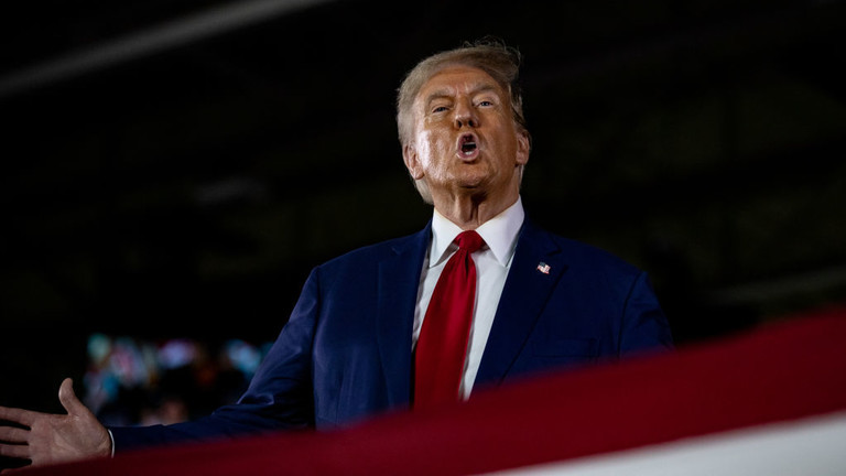 Former US President and Republican presidential nominee Donald Trump, September 27, 2024 in Warren, Michigan, the US. © Getty Images / Emily Elconin / Stringer