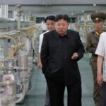 North Korean leader Kim Jong-un inspects a production base for weapon-grade nuclear materials. © kcna.kp