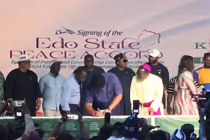 Political parties and their candidates signed the Peace Accord for the Edo State Governorship election on September 12, 2024.