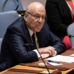 President of the Council of Ministers of Lebanon Mohammad Najib Azmi Mikati speaks during United Nations Security Council meeting on Middle East on situation on Israel-Lebanon at UN Headquarters. © Lev Radin / Pacific Press / LightRocket via Getty Images