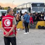 People gather at the Jdeidat Yabous border crossing in the countryside of Damascus, Syria, Sept. 25, 2024. Thousands of Lebanese and Syrian families fled Lebanon for Syria as Israeli airstrikes continued, said the Office of the United Nations High Commissioner for Refugees (UNHCR) on Wednesday. (Photo: Xinhua)