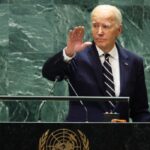 U.S. President Joe Biden waves as he leaves the stage during the United Nations General Assembly (UNGA) at the United Nations headquarters on September 24, 2024 in New York City. (Photo by Michael M. Santiago / GETTY IMAGES NORTH AMERICA / Getty Images via AFP)