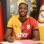 Victor Osimhen after signing with Galatasaray. X/@GalatasaraySK