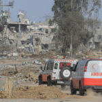 FILE PHOTO. Ambulance vehicles in Gaza. © Photo by Mohammed Talatene/picture alliance via Getty Images