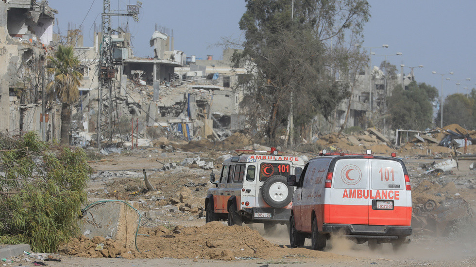 FILE PHOTO. Ambulance vehicles in Gaza. © Photo by Mohammed Talatene/picture alliance via Getty Images