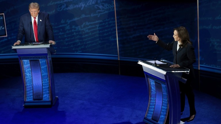 FILE PHOTO: Debate between former US President Donald Trump and US Vice President Kamala Harris in September, 2024. © Win McNamee / Getty Images