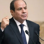 Egyptian President Abdel Fattah el-Sissi gestures during a joint press conference in Cairo, Egypt,