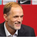 England’s men football team newly appointed, German Thomas Tuchel, speaks during a press conference at Wembley stadium, in London, on October 16, 2024. (Photo by Adrian Dennis / AFP)