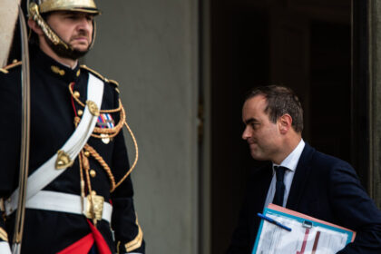 French Defense Minister Sebastien Lecornu pictured at the Elysee Palace in Paris on October 10, 2024. © Andrea Savorani Neri/NurPhoto via Getty Images