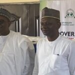 Health Minister Ali Pate (L) and other government officials in Abuja on October 17, 2024