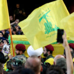 Hezbollah funeral for an al-Radwan brigade officer killed in an Israeli airstrike, Beirut, Lebanon, September 2024. © Getty Images / Marwan Naamani/picture alliance