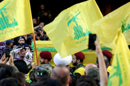 Hezbollah funeral for an al-Radwan brigade officer killed in an Israeli airstrike, Beirut, Lebanon, September 2024. © Getty Images / Marwan Naamani/picture alliance