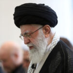 Iranian Supreme Leader Ayatollah Ali Khamenei leads Friday prayer at the Imam Khomeini Musalla Mosque in Tehran, Iran, October 04, 2024. © Getty Images / Anadolu