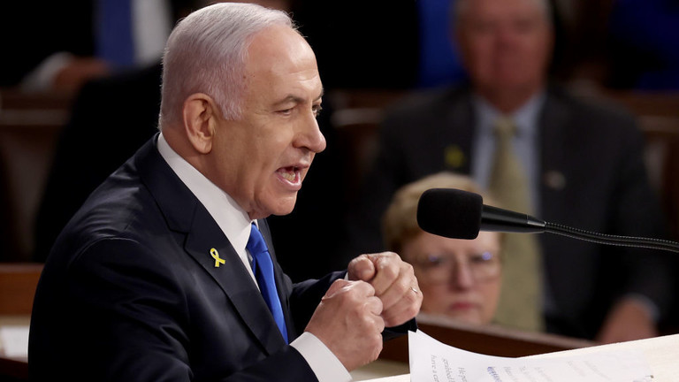 Israeli Prime Minister Benjamin Netanyahu on July 24, 2024 in Washington, DC © Justin Sullivan/Getty Images