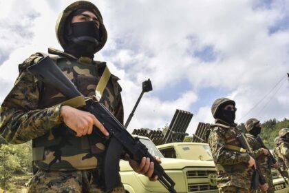 FILE PHOTO. Lebanese Hezbollah fighters. © Fadel Itani/Getty Images