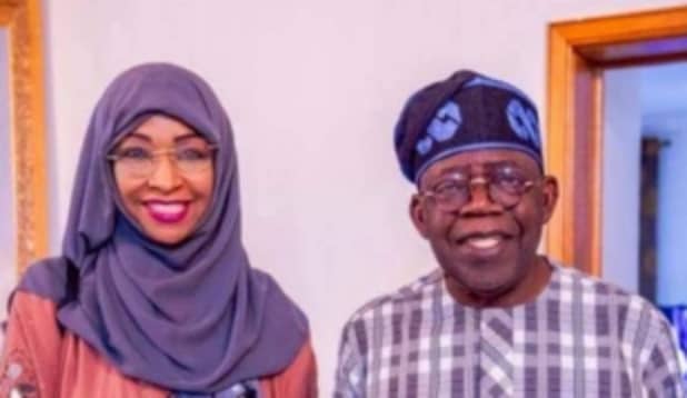 Creative Economy Minister Hannatu Musawa (L) and President Bola Tinubu (R)