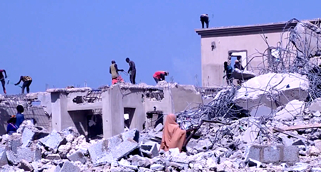 Site of Abuja building collapse on Sunday, October 27, 2024