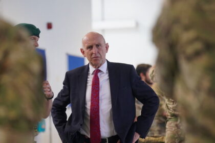 UK Defense Secretary John Healey visits Joint Forces service personnel at Bloodhound Camp, Episkopi, Cyprus, October 2, 2024.