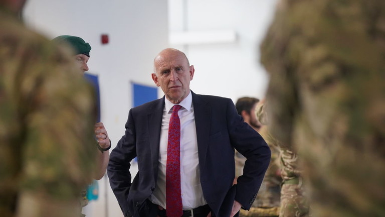 UK Defense Secretary John Healey visits Joint Forces service personnel at Bloodhound Camp, Episkopi, Cyprus, October 2, 2024.