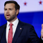 US Republican vice presidential candidate Senator J.D. Vance during a televised debate on October 1, 2024 in New York. Chip Somodevilla / Getty Images