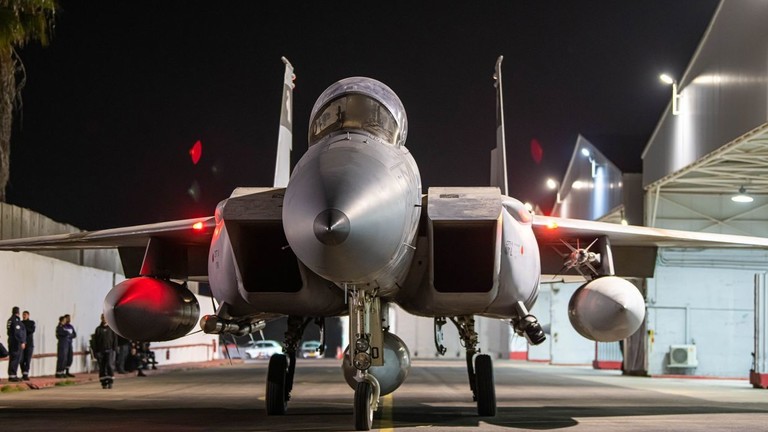 An Israeli fighter plane preparing for an attack on Iran, October 26, 2024. © Israel Defense Forces / Anadolu / Getty Images