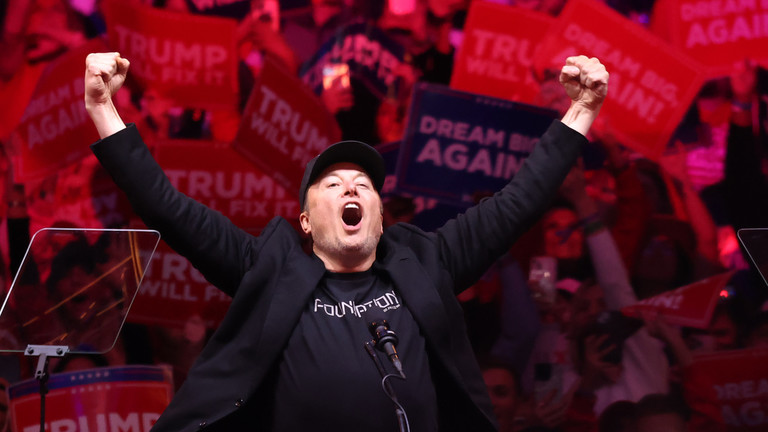 FILE PHOTO: Tesla and X CEO Elon Musk takes the stage during a campaign rally for Republican presidential nominee, former US President Donald Trump, at Madison Square Garden on October 27, 2024 in New York City. © Michael M. Santiago / Getty Images