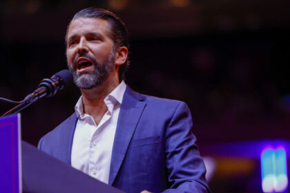 Donald Trump Jr. speaks during a campaign rally at Madison Square Garden on October 27, 2024 in New York City © Anna Moneymaker / Getty Images