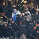 Fans of Team Israel clash with security during the UEFA Nations League 2024/25, Stade de France, Paris, France, November 14, 2024 © Getty Images / Xavier Laine