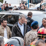 King Felipe VI during his visit to an area affected by the DANA, on November 3, 2024, in Paiporta, Valencia