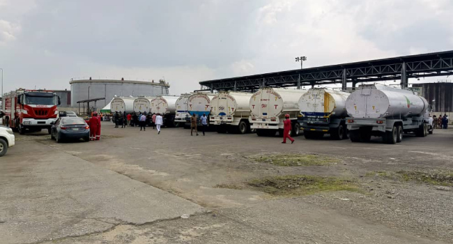 Petrol trucks at PH Refinery