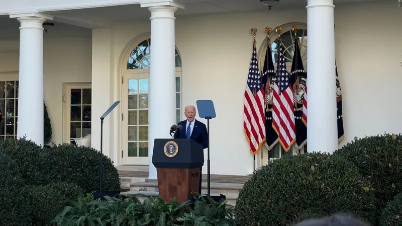 President Biden, speaking from the Rose Garden