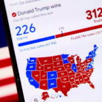 Results of the 2024 US presidential elections are announced online, November 10, 2024. © Beata Zawrzel/NurPhoto via Getty Images